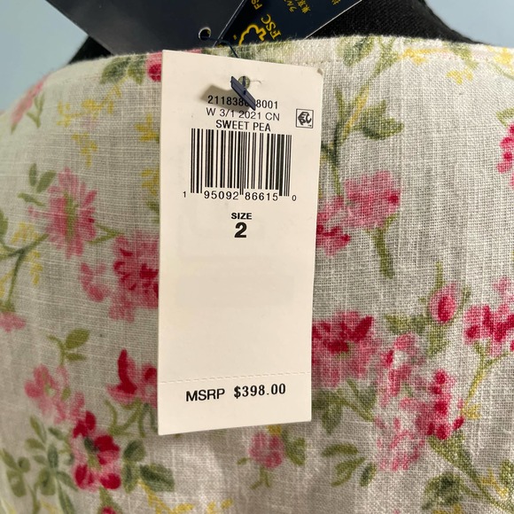 Floral Linen Elizabeth Dress Sweet Pea POLO Ralph Lauren Size 2 NWT - Picture 8 of 15